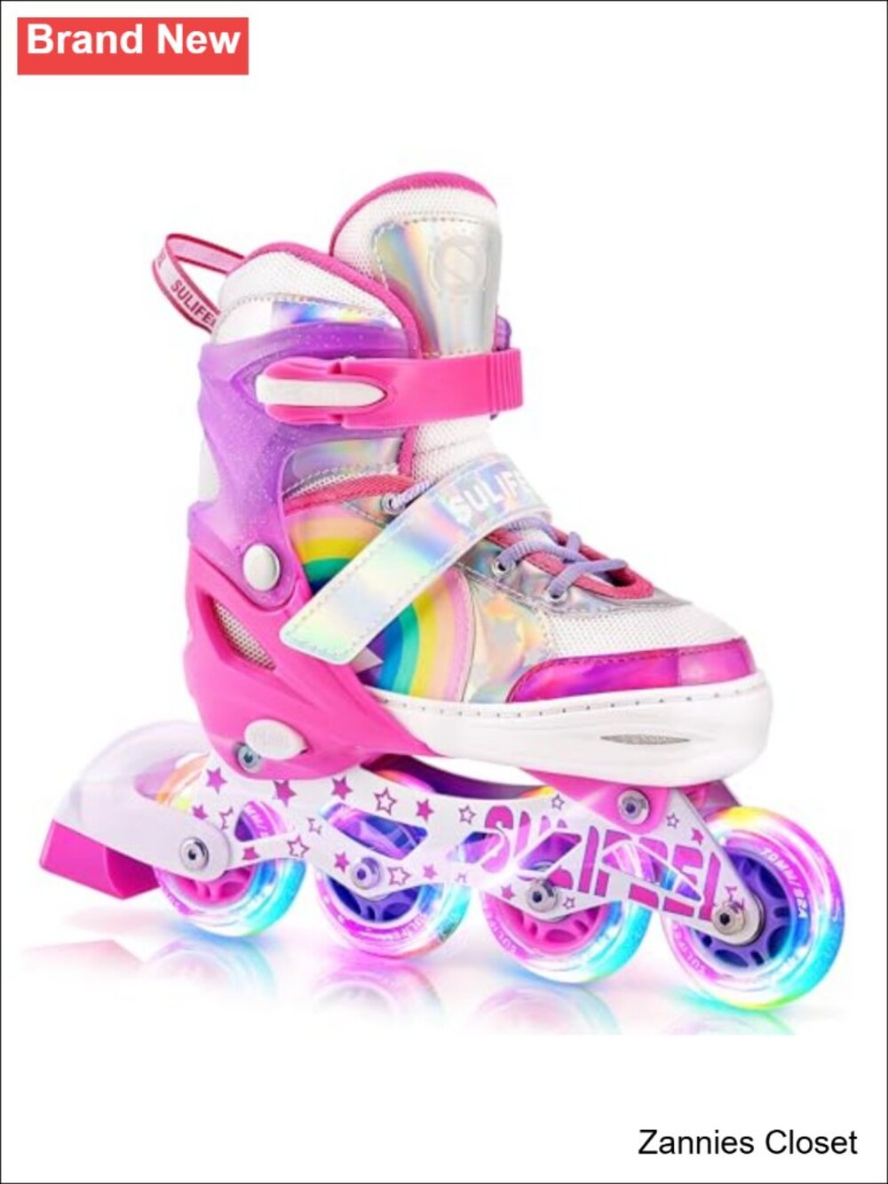 ✨ Unicorn Adjustable Kids Inline Skates for Girls Boys - ABEC-7 Light-Up Wheels